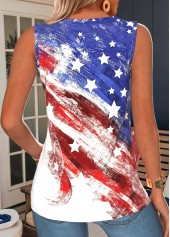 American Flag Multi Color Circular Ring Sleeveless Tank Top | thumb picture 
