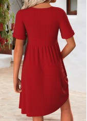 Red Short Tummy Coverage V Neck Dress | thumb picture 
