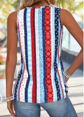 Multi Color Geometric Print Patchwork Sleeveless Tank Top | thumb picture 