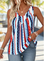 Multi Color Geometric Print Patchwork Sleeveless Tank Top | thumb picture 