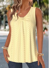 Light Yellow Curved Hem Sleeveless Tank Top | thumb picture 