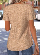 American Flag Light Camel Curved Hem T Shirt | thumb picture 