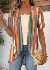 Multi Color Geometric Print Fake Two Piece Twinset