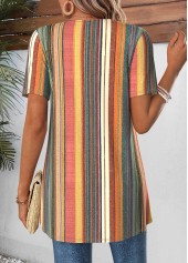 Multi Color Geometric Print Fake Two Piece Twinset | thumb picture 