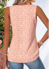 Light Pink Ditsy Floral Print Curved Hem Tank Top | thumb picture 