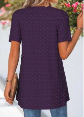 Purple Short Sleeve Fake Two Piece Twinset | thumb picture 