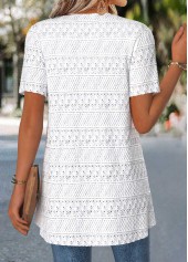 Raw White Short Sleeve Fake Two Piece Twinset | thumb picture 