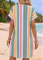 Multi Color Short Tummy Coverage Split Neck Dress | thumb picture 
