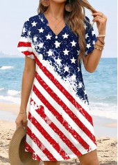 American Flag Multi Color Short Tummy Coverage Dress | thumb picture 