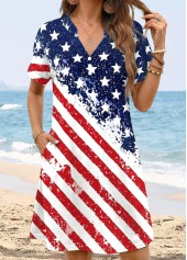 American Flag Multi Color Short Tummy Coverage Dress | thumb picture 