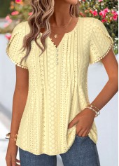 Light Yellow Curved Hem Short Sleeve T Shirt | thumb picture 