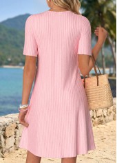 Light Pink Ditsy Floral Print Short Fake 2in1 Dress | thumb picture 