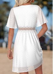 White Short Surplice V Neck Dress | thumb picture 