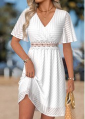 White Short Surplice V Neck Dress | thumb picture 