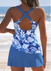 Dusty Blue Mid Waisted Twist Tankini Set | thumb picture 