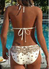 Beige Mid Waisted Pull On Tribal Print Bikini Set | thumb picture 