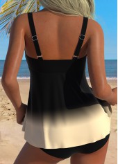 Black Mid Waisted Tie Ombre Tankini Set | thumb picture 