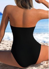 Black Cut Out Gingham Print One Piece Swimwear | thumb picture 