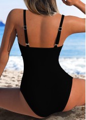 Black Cut Out Gingham Print One Piece Swimwear | thumb picture 