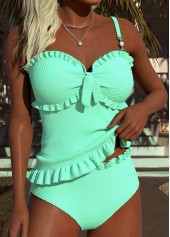 Mint Green Mid Waisted Frill Tankini Set | thumb picture 