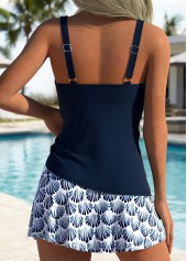 Navy Mid Waisted Tummy Coverage Tankini Set | thumb picture 