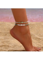 Green Color Polyresin Material Pearl Anklets | thumb picture 