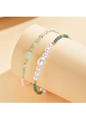 Green Color Polyresin Material Pearl Anklets | thumb picture 