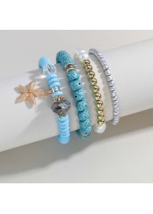 Mint Green Starfish Beaded Bracelet Set | thumb picture 
