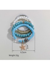 Mint Green Starfish Beaded Bracelet Set | thumb picture 