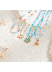 Mint Green Butterfly Beaded Alloy Necklaces | thumb picture 