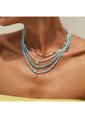 Mint Green Butterfly Beaded Alloy Necklaces | thumb picture 