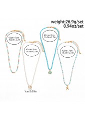 Mint Green Butterfly Beaded Alloy Necklaces | thumb picture 