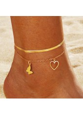 Golden Color Butterfly Alloy Detail Anklets