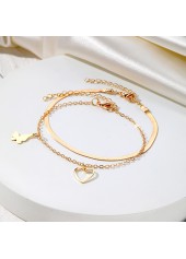 Golden Color Butterfly Alloy Detail Anklets | thumb picture 
