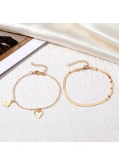 Golden Color Butterfly Alloy Detail Anklets | thumb picture 