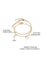 Golden Color Butterfly Alloy Detail Anklets | thumb picture 