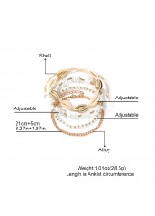 Beige Color Shell Detail Multi-layered Anklets | thumb picture 