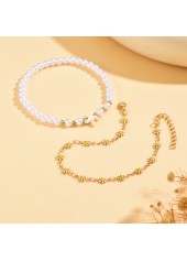 Beige Daisy Flower Starfish Pearl Anklets | thumb picture 