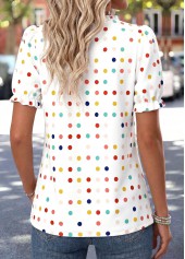 White Polka Dot Frill Short Sleeve T Shirt | thumb picture 