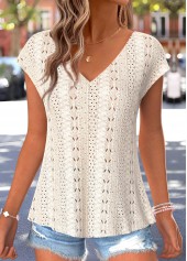 Beige Tummy Coverage Short Sleeve T Shirt | thumb picture 