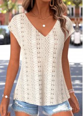 Beige Tummy Coverage Short Sleeve T Shirt | thumb picture 