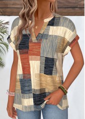 Multi Color Geometric Print Short Sleeve T Shirt | thumb picture 