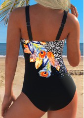 Black Tribal Print One Piece Swimwear | thumb picture 