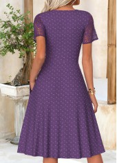 Purple Surplice Short Sleeve V Neck Dress | thumb picture 
