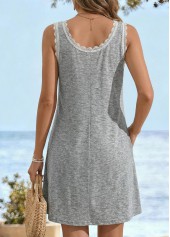 Light Grey Marl Short Tummy Coverage Sleeveless Dress | thumb picture 