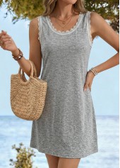 Light Grey Marl Short Tummy Coverage Sleeveless Dress | thumb picture 