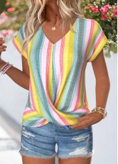 Multi Color Tummy Coverage Short Sleeve T Shirt | thumb picture 