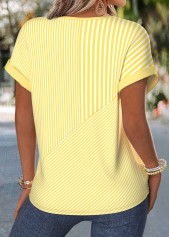Yellow Geometric Print Tummy Coverage Short Sleeve Blouse | thumb picture 
