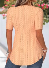 Orange Ditsy Floral Print Fake Two Piece Twinset | thumb picture 