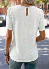 White Tummy Coverage Short Sleeve Round Neck T Shirt | thumb picture 